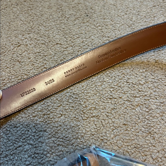 Cognac Brown Perry Ellis Men’s Leather Belt size 34/35 NWT - Picture 10 of 10